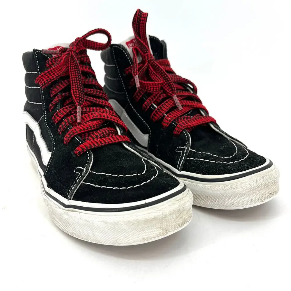 Vans Men's 6 Women's 7.5 Black Suede SK8 Hi Bolt Skate‎ Shoes Ankle Boots